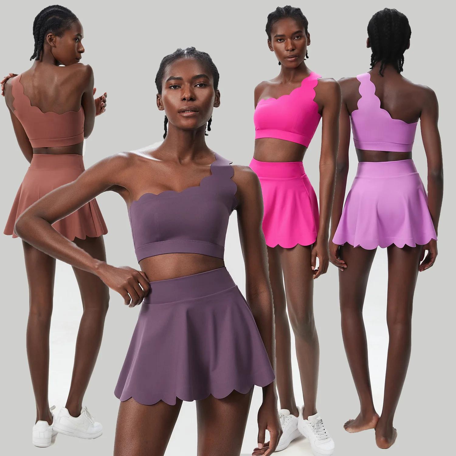 Ensemble deux pièces de fitness et de yoga pour femme, vêtements de sport, court, respirant, à sécha