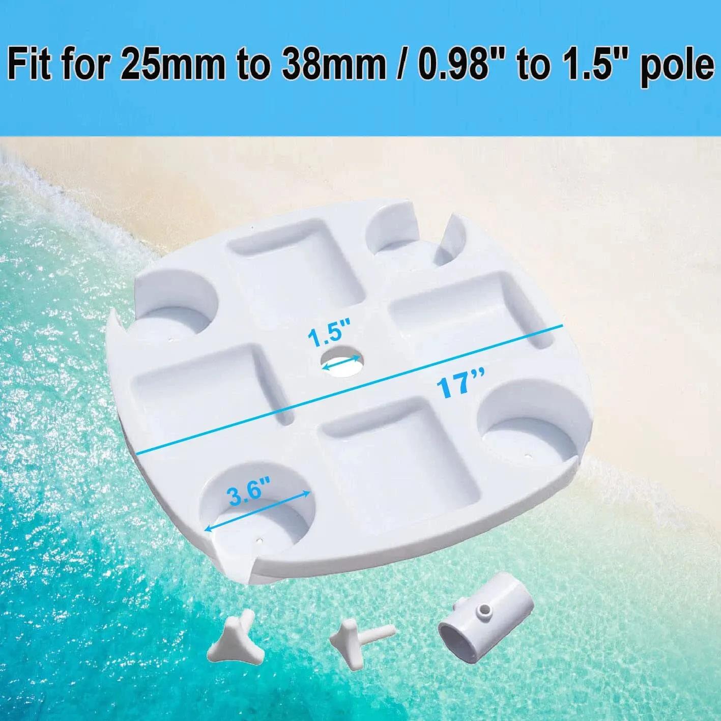 CYBeach Plateau parapluie parapluie, avec 4 porte-gobelets et 4 grilles de collation, adapté aux pla