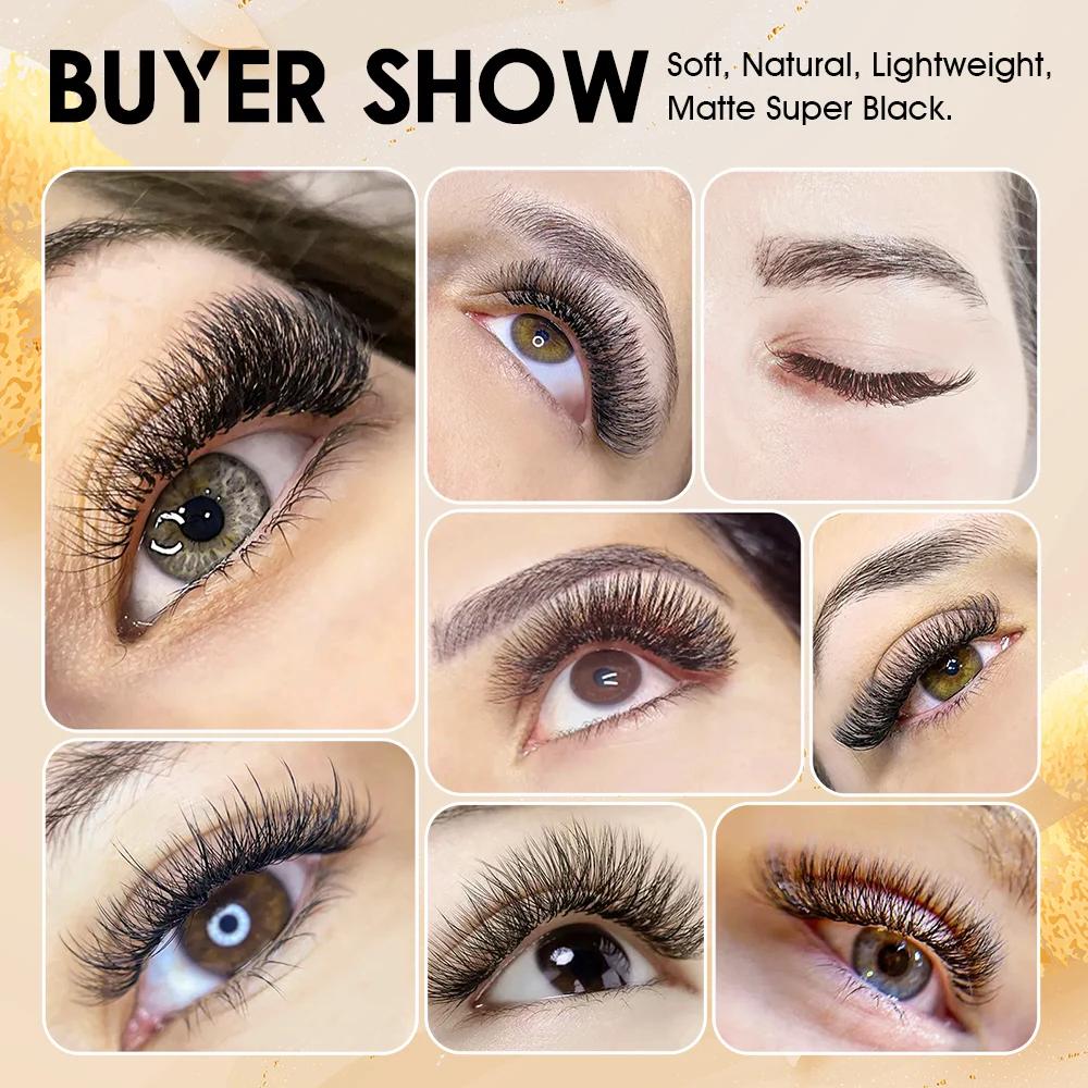 MASSCAKU 10 étuis floraison automatique forme W Bloom 6D8D Extensions de cils Premium Super conforta