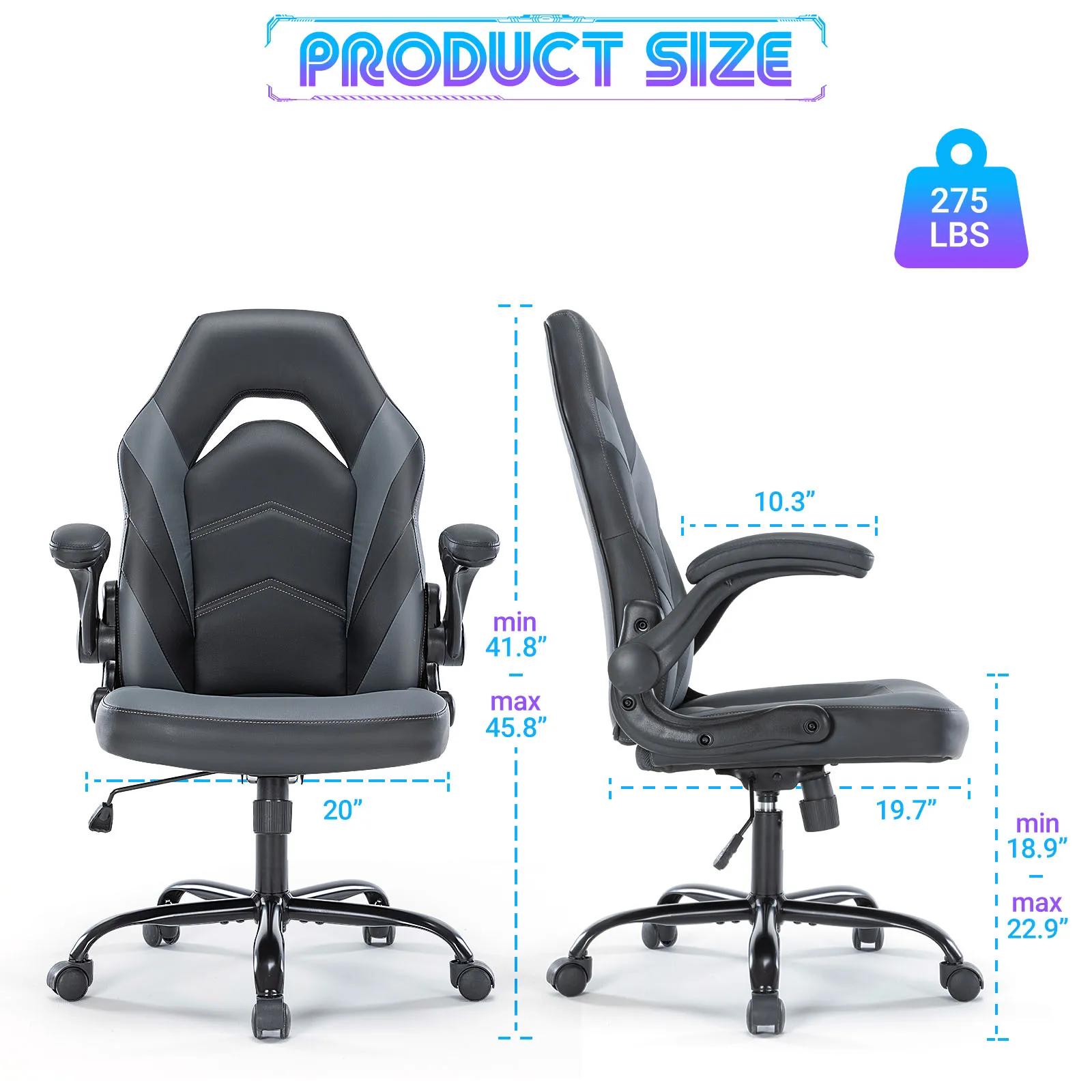 JHK ergonomique bureau ordinateur maison jeu chaise de bureau réglable en cuir PU chaise de course r