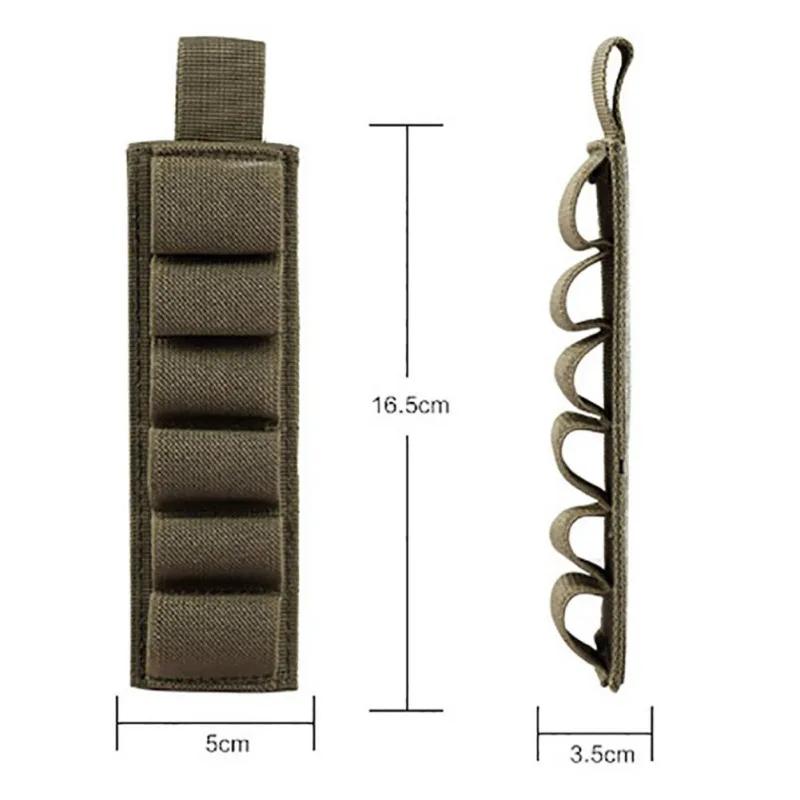 Boucle de crochet de chasse tactique, 6 cartouches, support de coque, bande de carte d'insertion de