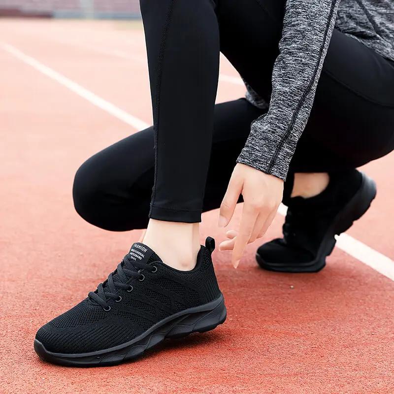 Baskets femme décontractées marche respirantes plates maille blanche mode 2024 sport