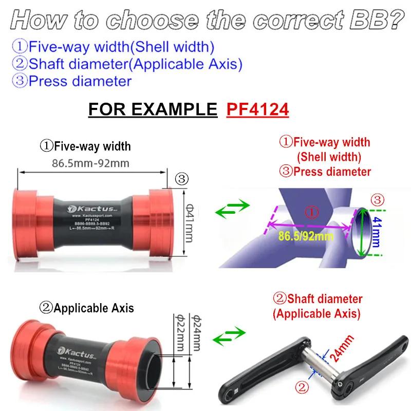Support inférieur ktus PF4124 BB86 BB92 pour Shimano/SRAM GXP Pressfit 41mm largeur 86.5-92 roulemen