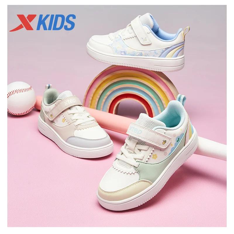 Xtep – chaussures de skateboard pour filles, baskets de printemps en cuir, antidérapantes, confortab