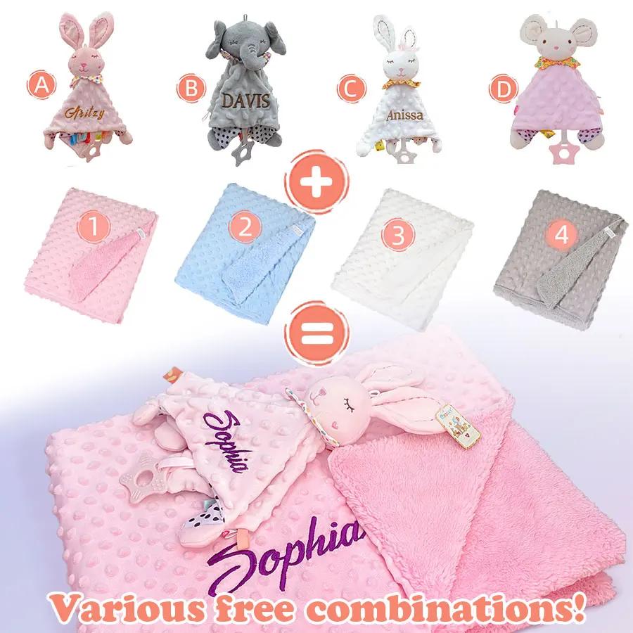 Ensemble de poupées bébé personnalisées avec nom Bibi, couette, couverture, literie et serviette - C