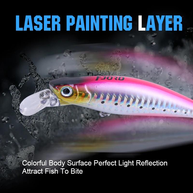 FJORD 90mm 31g Laser Miracle coulant vairon noir dur Triple crochet eau de mer eau salée SwimBait ar