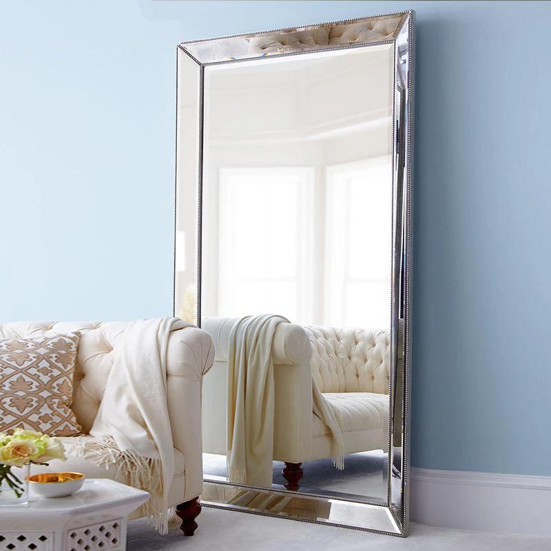 Miroir sur Pied de Style Français Book ine Longueur, Décoration Murale, Salon, Esthétique, Luxe, Vin