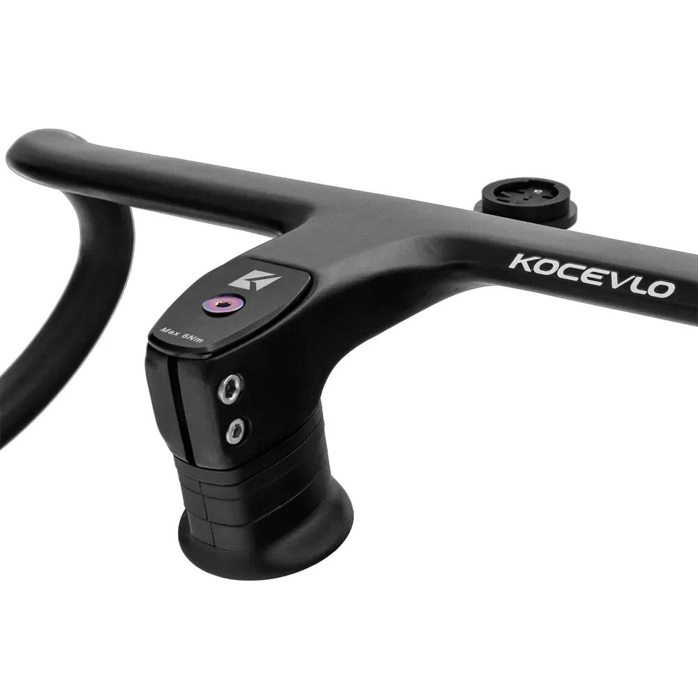 KOCEVLO-Guidon de vélo de route entièrement en carbone, intégré avec tige, acheminement interne des