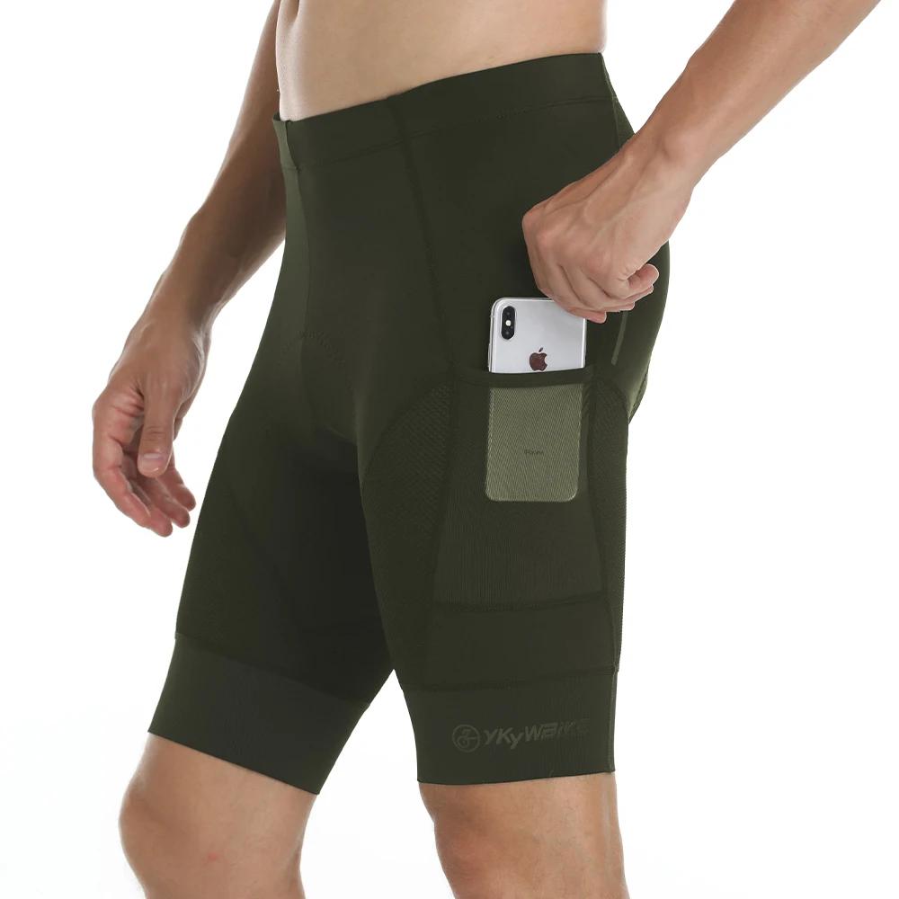 Short de vélo homme rembourré YKYWBIKE : pantalon cyclisme route confortable avec poches coupe ajustée