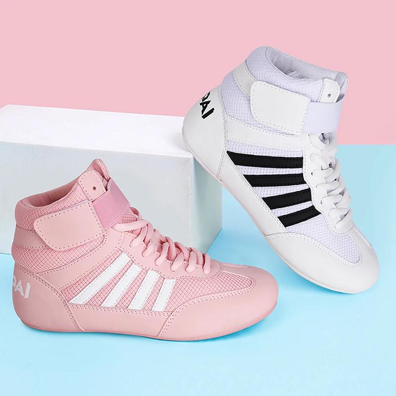 Chaussures de Lutte Boxe Professionnelles GINGPAI - Entraînement Homme Cuir Respirant