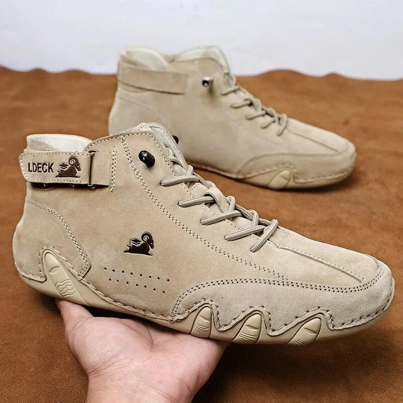 Hommes chaussures décontractées en cuir chaussures de sport de marche antidérapantes chaussures fait