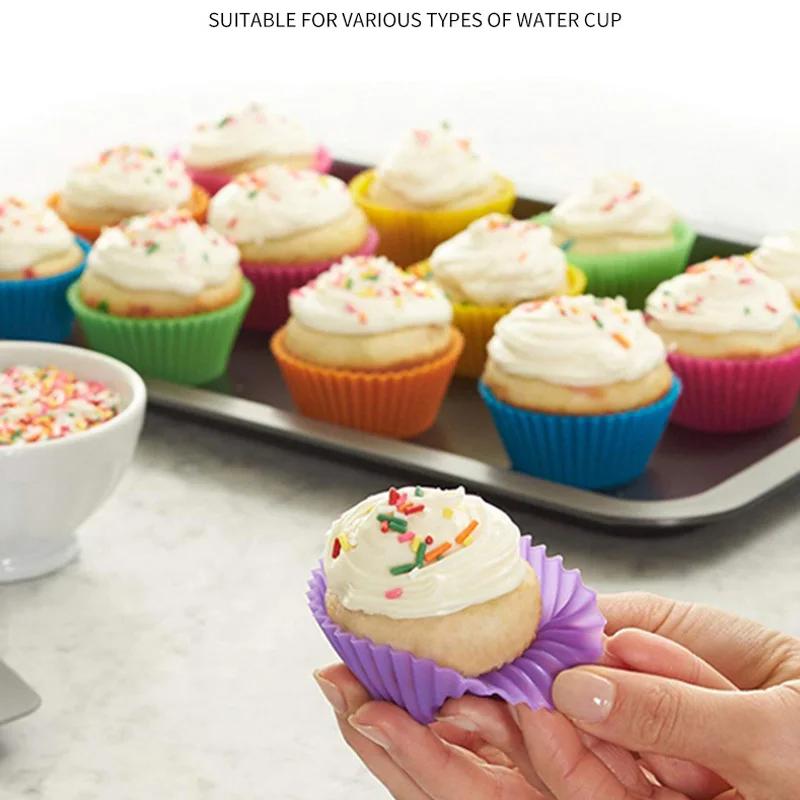 Moule à gâteau rond en Silicone en forme de cœur, 12 pièces/lot, moules de cuisson pour muffins, cup