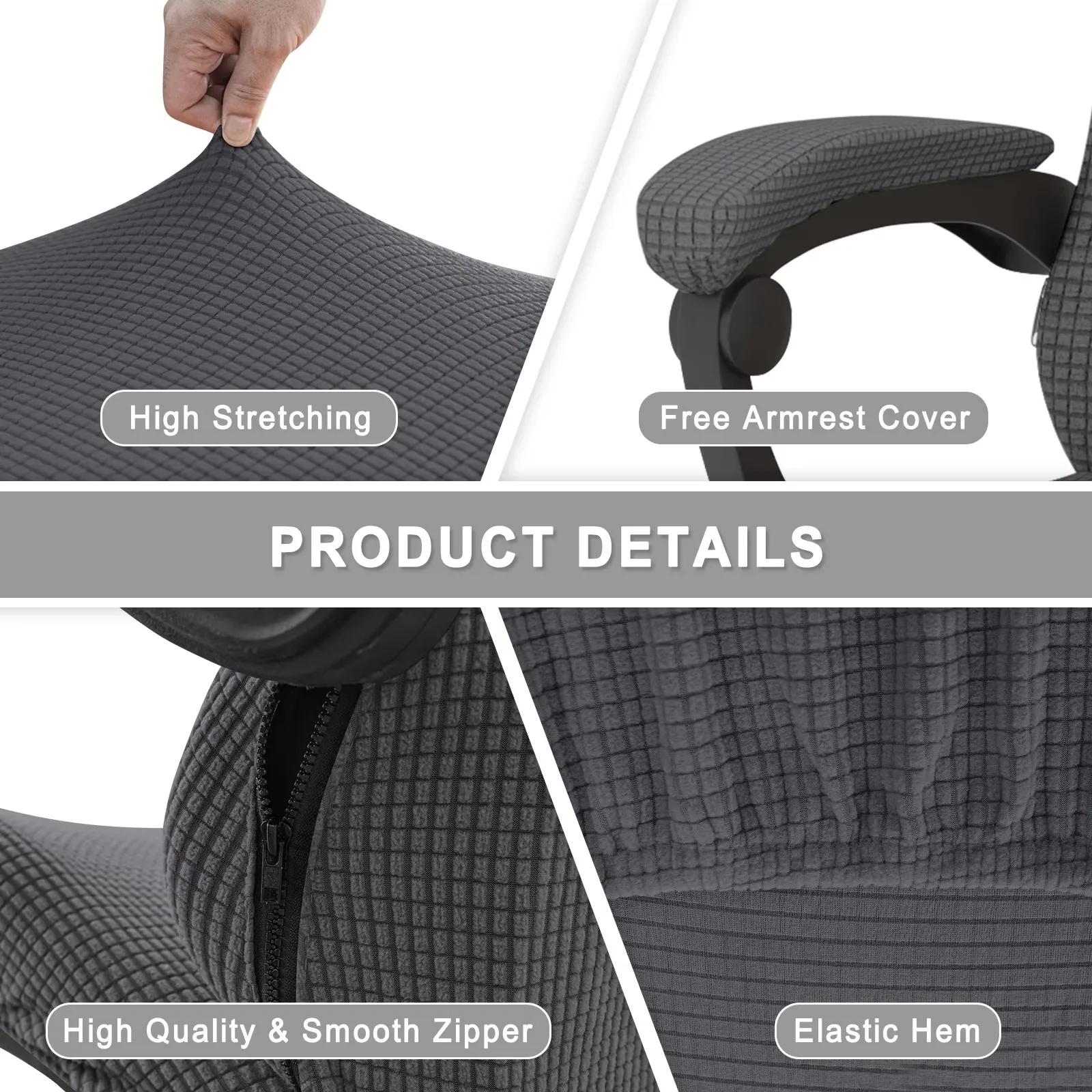 Housses de chaise de jeu avec accoudoir, 4 pièces, en Spandex, imperméables, pour siège de bureau, p