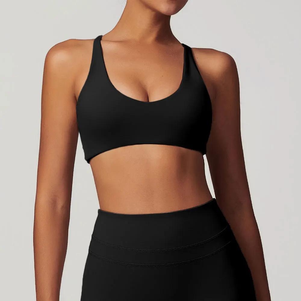 SWELTERING-Soutien-gorge de sport en nylon pour femme, sous-vêtement sexy entrecroisé et respirant p