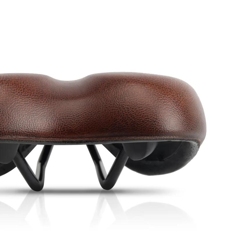 Selle de vélo Vintage confortable épaissir doux Absorption des chocs siège de vélo en cuir PU éponge