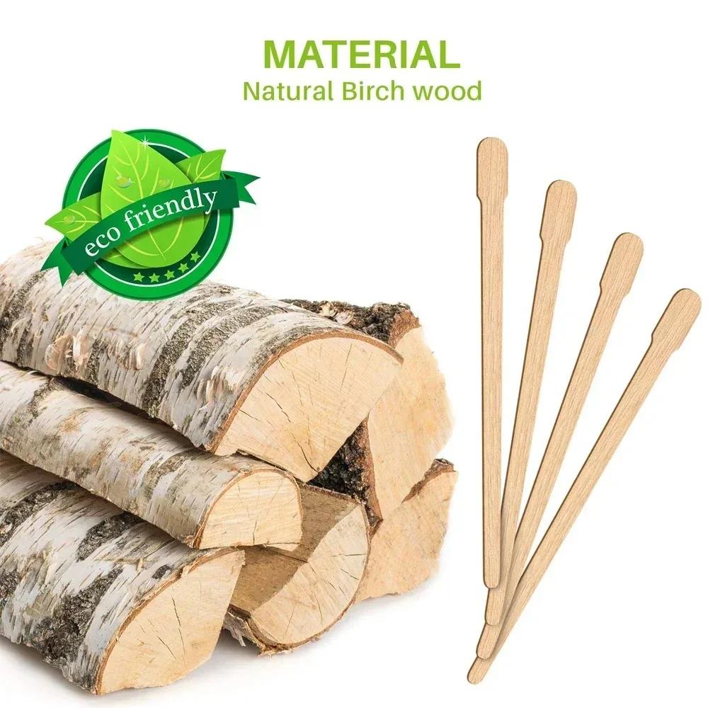 100 pièces femme en bois épilation bâton jetable épilation spatule cire bâtons bois visage sourcils