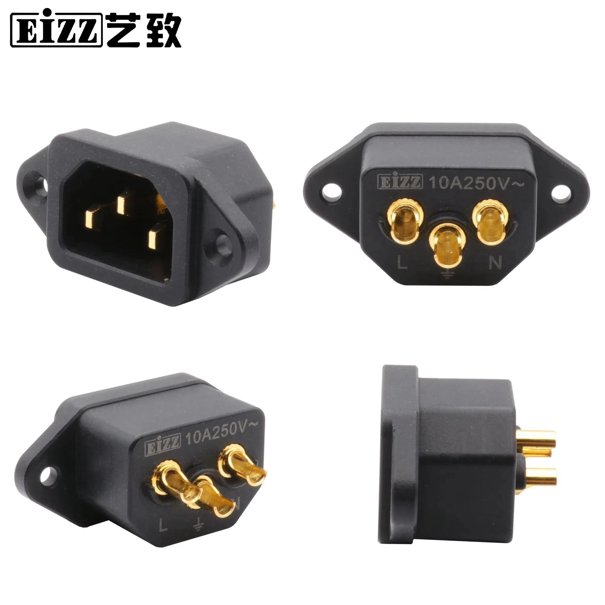 EIZZ-Prise de Courant Mâle Premium IEC 320 AC, 1 Pièce, Entrée Secteur, Delisulator en Cuivre Tellur