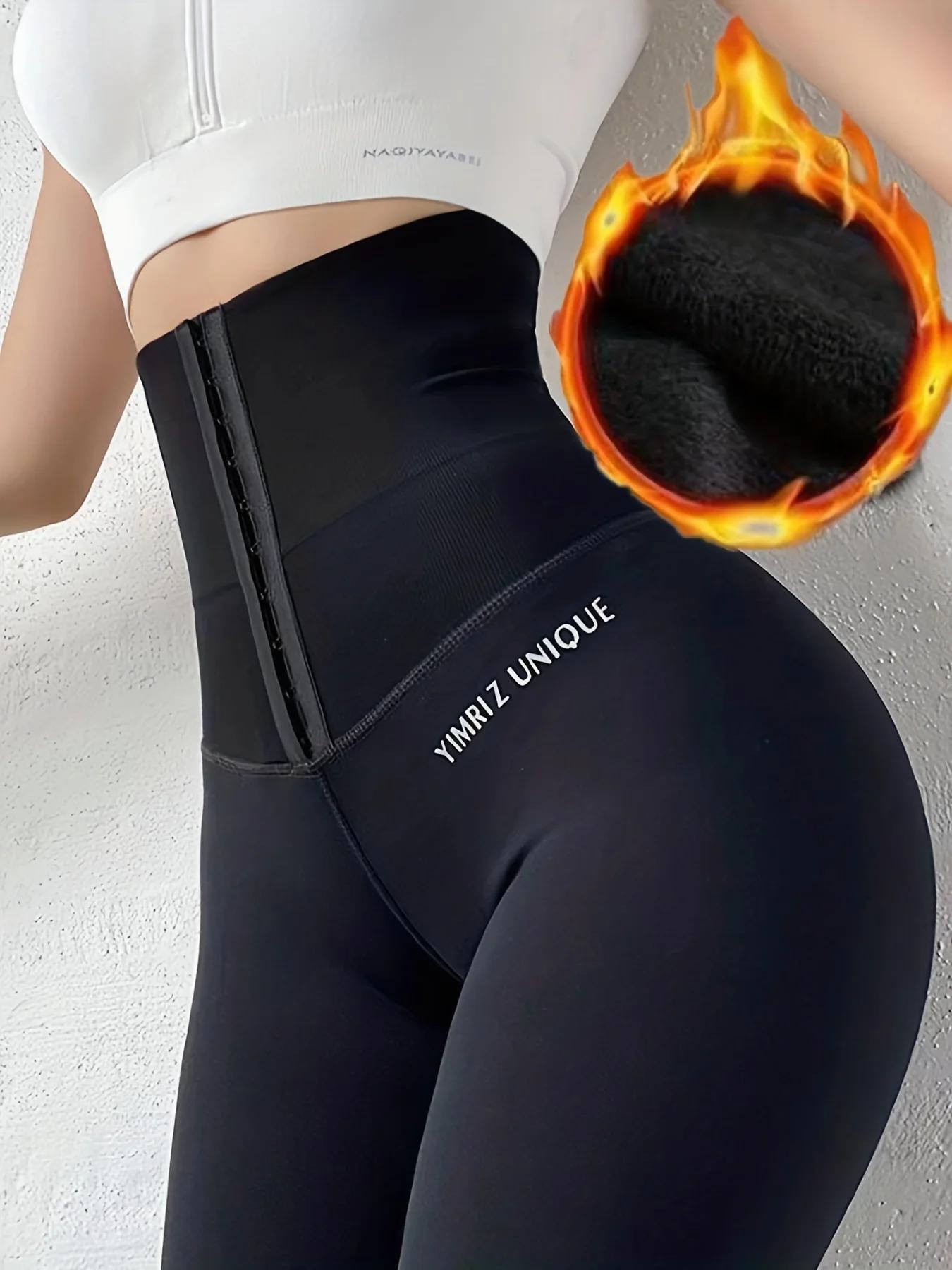Leggings velours femme ceinture croisée - Taille haute ventre sans chute pour yoga automne hiver