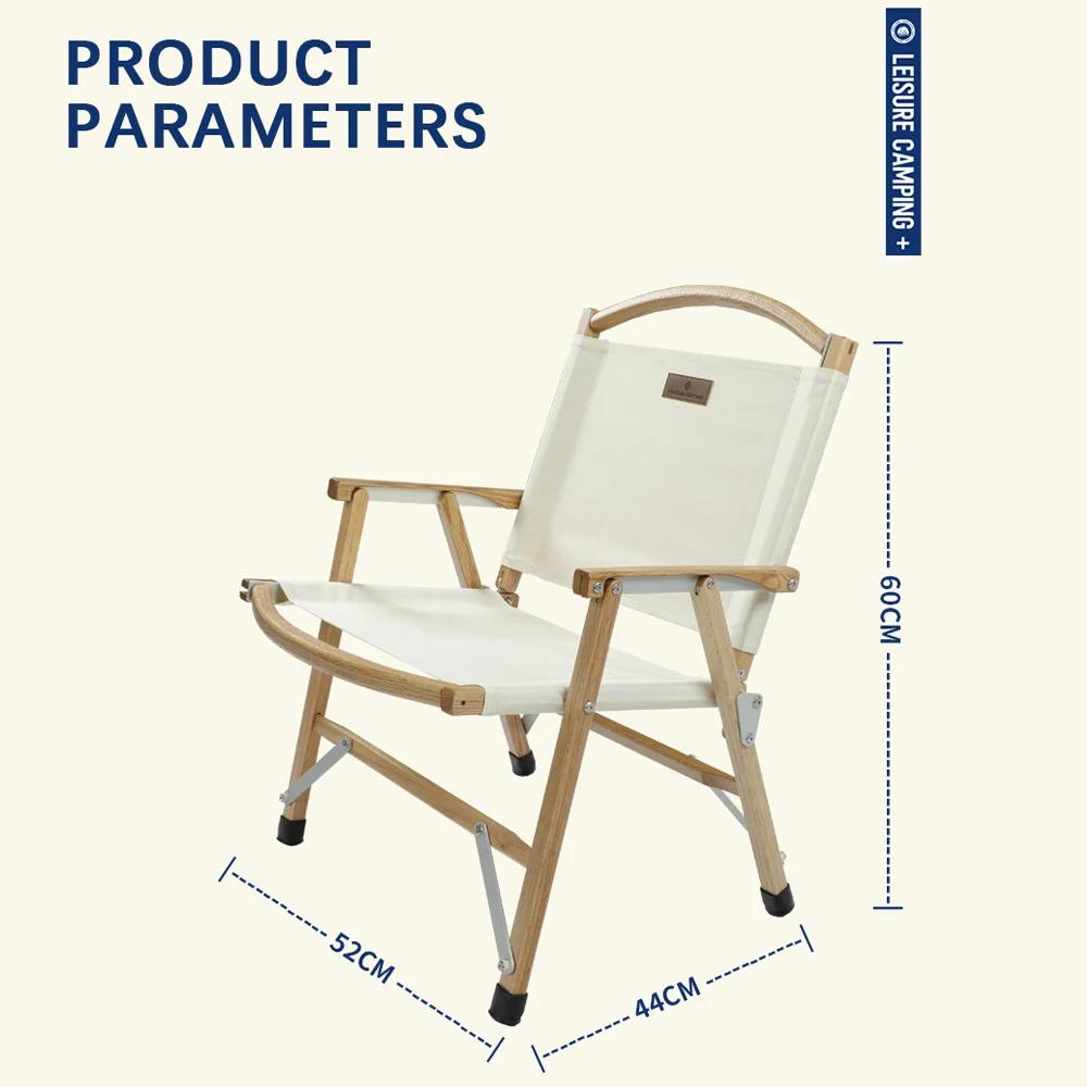 Chaise pliante en bois massif Kermit, tabouret de pêche portable, chaise de camping, chaise de plage