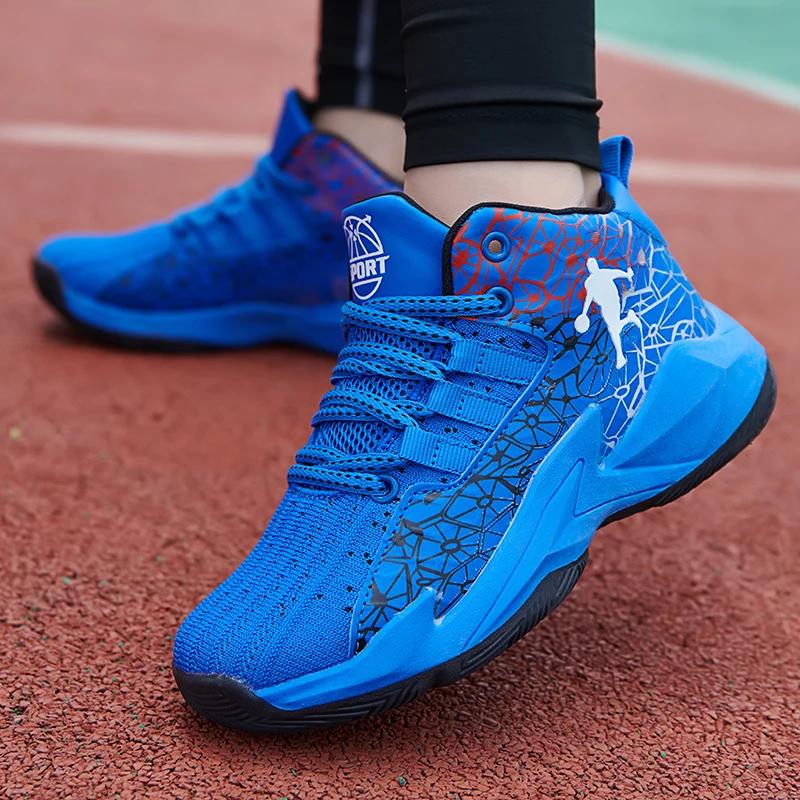 Chaussures de basket-ball pour enfants, baskets d'entraînement antidérapantes et respirantes, bottes