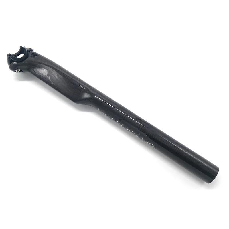 Tige de selle en fibre de carbone 3K, Tube de siège de vélo, noir mat, rouge, sans marque, 27.2/30.8