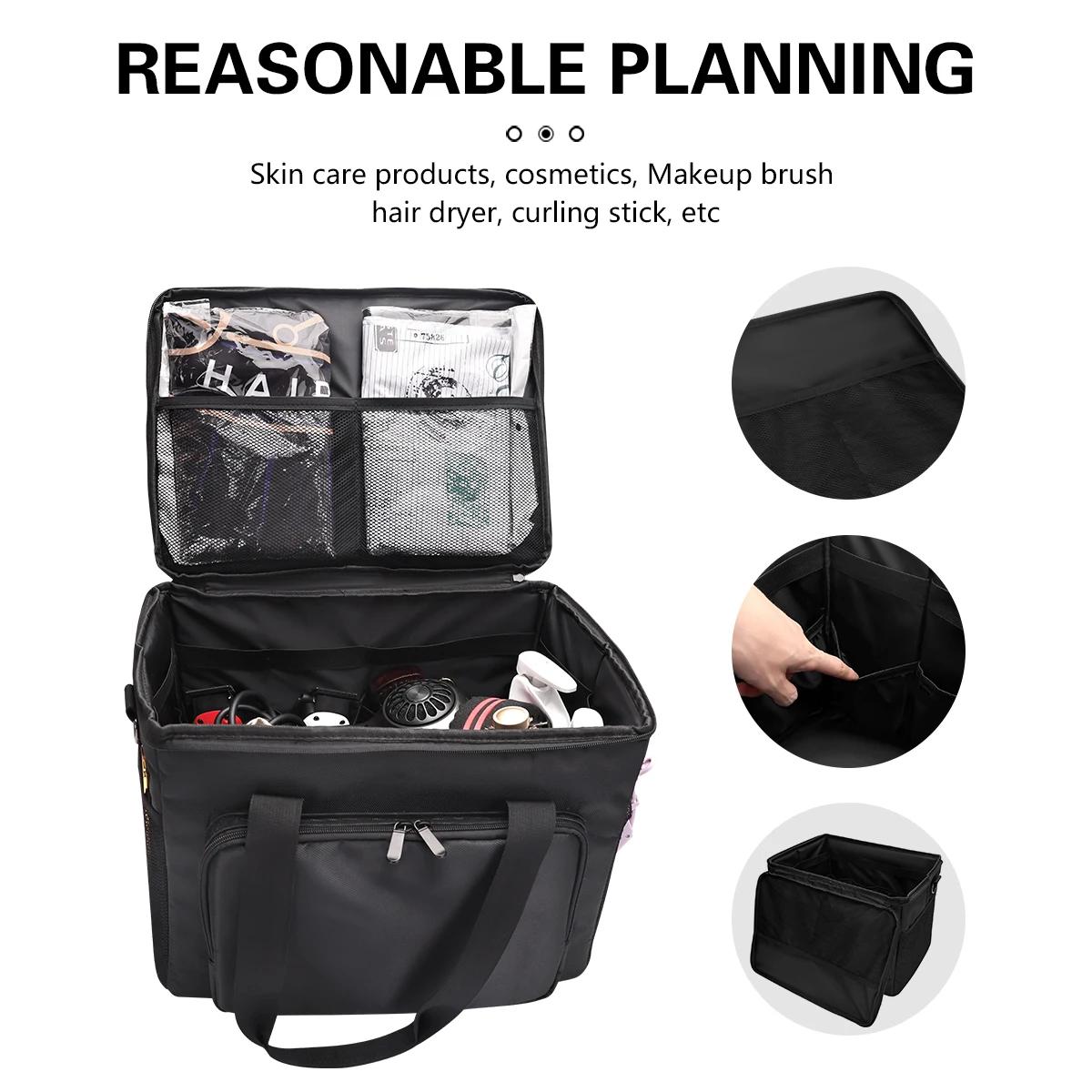 Sac de rangement grande capacité pour outils et ciseaux, trousse de maquillage pour salon de coiffur