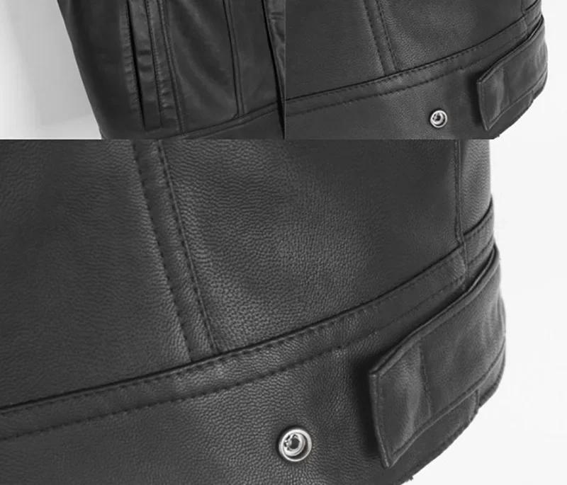 Gilet Homme Noir en Similicuir Style Motard Hip Hop Punk Printemps Sans Manches Grande Taille Décont