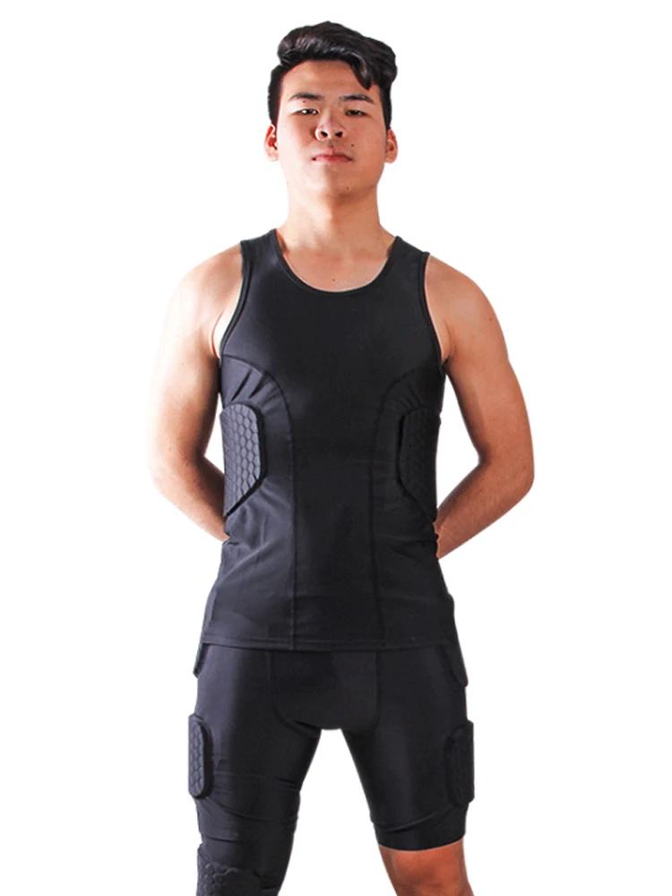 T-shirt et short de sport protection anti-collision - Équipement football cyclisme avec accents d'abeille