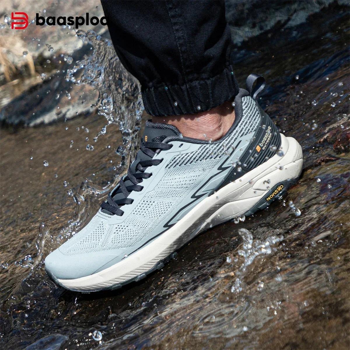 Baasploa – nouvelles chaussures de randonnée pour hommes, baskets légères à lacets en maille, à la m