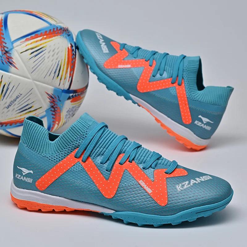 Chaussures de football non ald pour hommes, chaussures de football professionnelles bleues, baskets