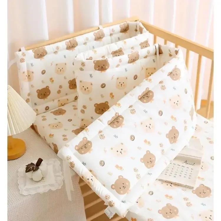 Clôture de berceau pour bébé, sac en coton doux, bande Anti-collision, clôture de lit une pièce pour