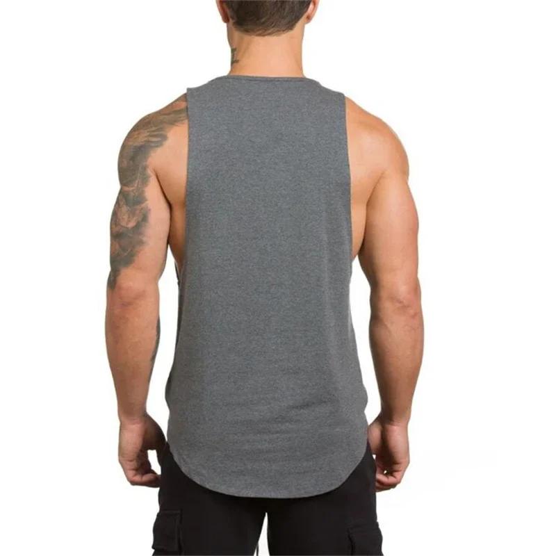Gilets unis en coton respirant sans manches, T-shirts de gymnastique, Fitness, musculation, vêtement