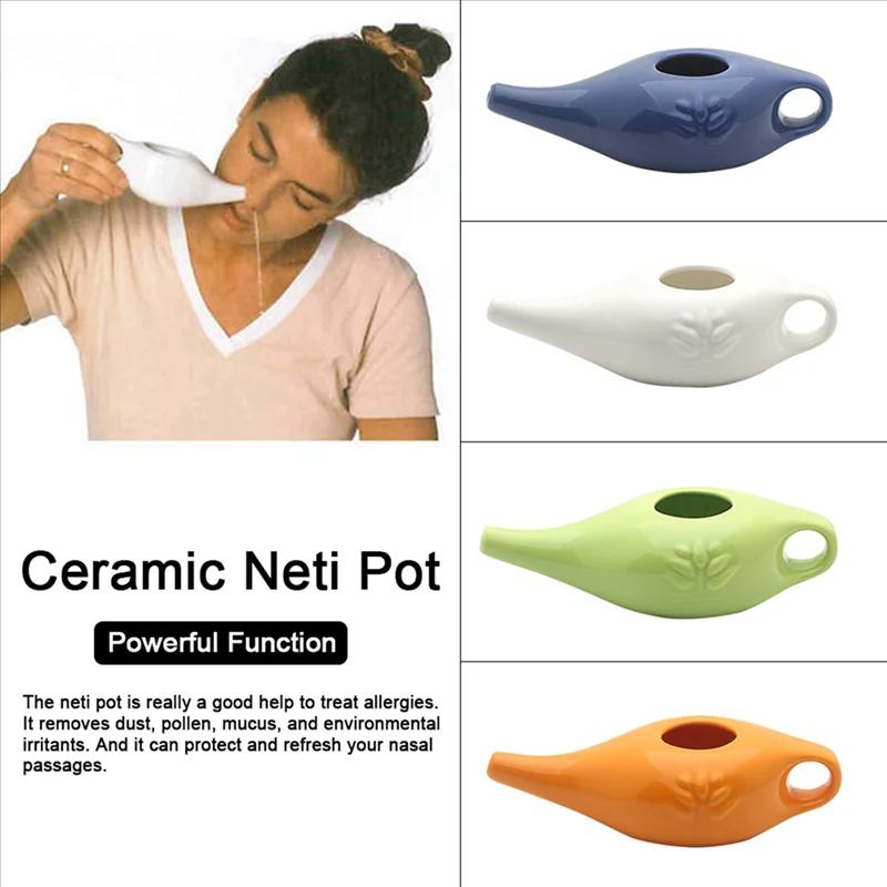 Pot Neti en céramique pour hommes et femmes, pot de livres antarctiques, pot à bec étanche, rinçage