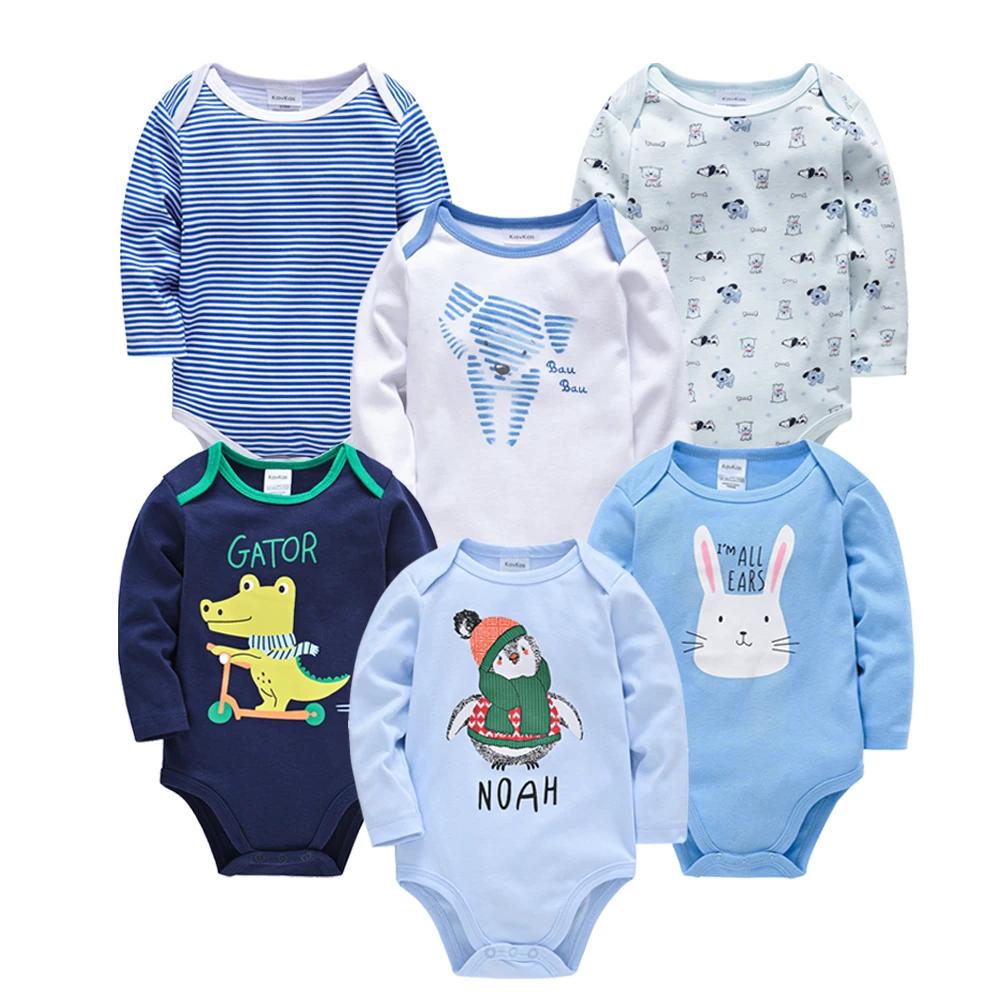 Kavkas bébé garçons filles Body 6 pièces 3 pièces à manches longues 100% coton bébé vêtements 0-12 m