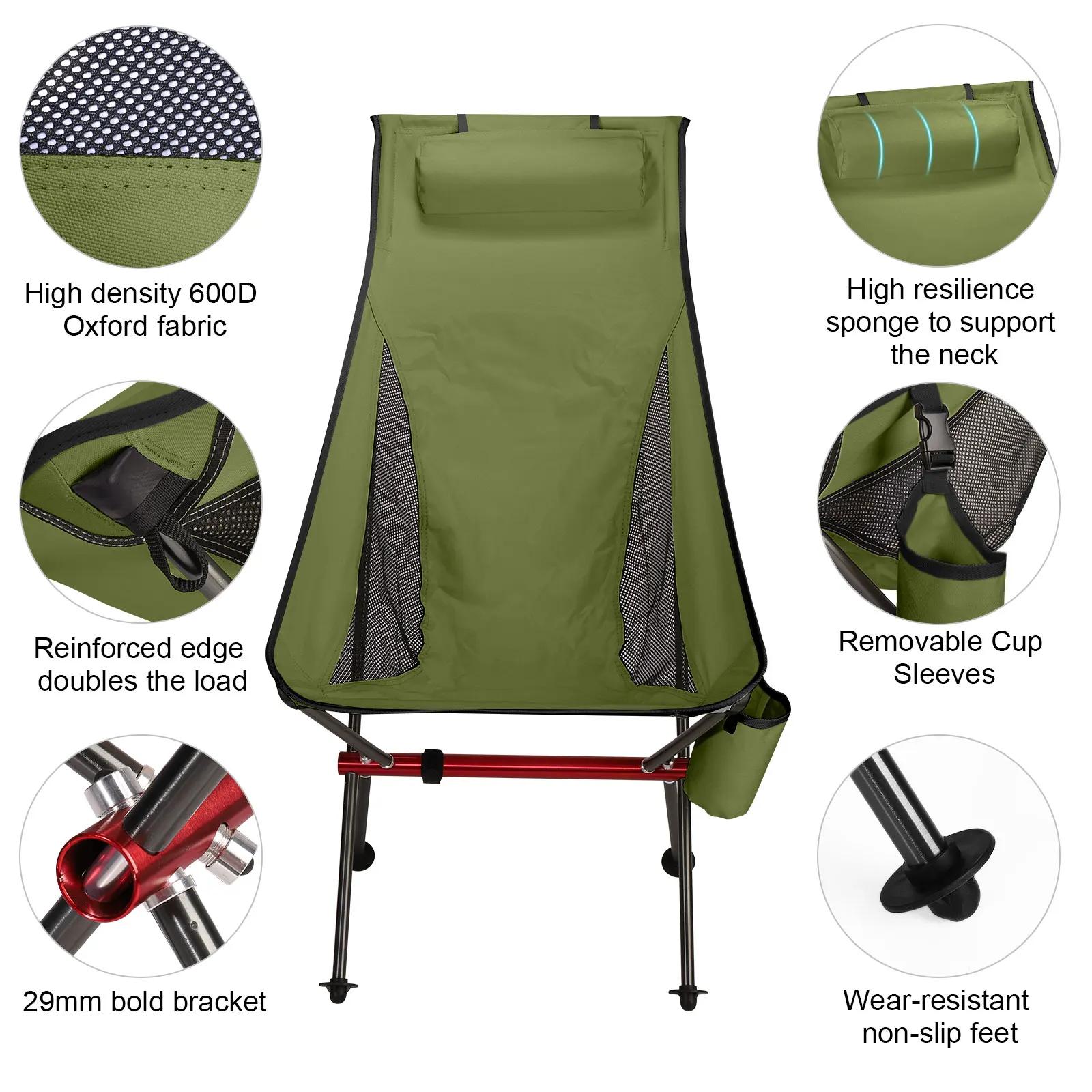 Chaise pliante ultralégère pour Camping, voyage, pêche, barbecue, randonnée, forte charge 150kg, pla
