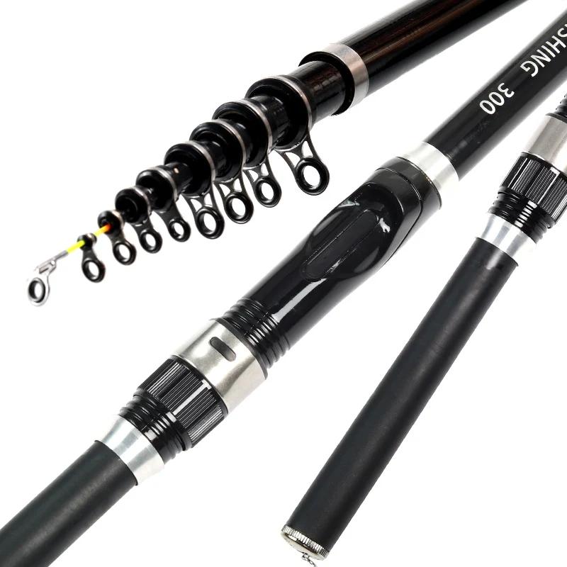 BAKAWA canne à pêche télescopique roche filature mouche carpe mangeoire en Fiber de carbone Pesca 3M
