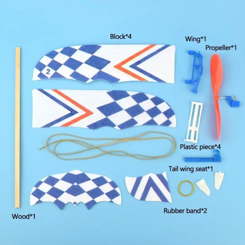 Kit de modèle d'avion avec bande de caoutchouc, jouets pour enfants, mousse, plastique, assemblage,