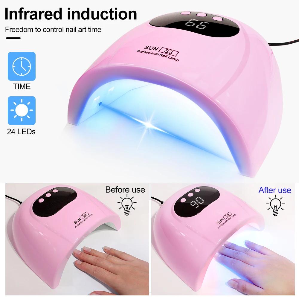 24/6 LED lampe UV pour ongles Gel vernis séchage avec affichage LED et détection de mouvement profes