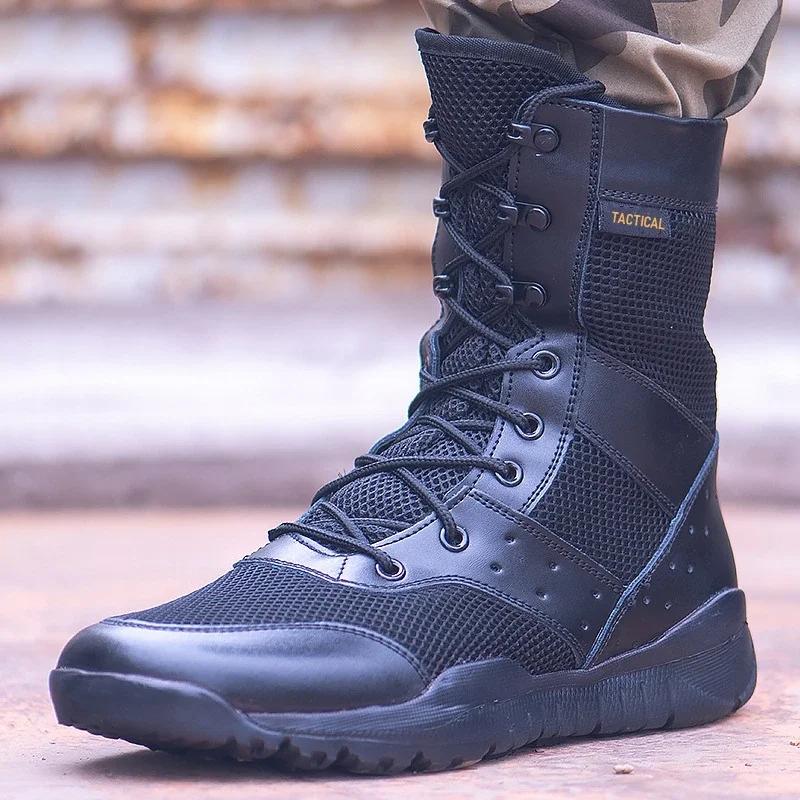 Bottes d'entraînement de Combat d'été, chaussures de travail légères en maille respirante, bottes ta