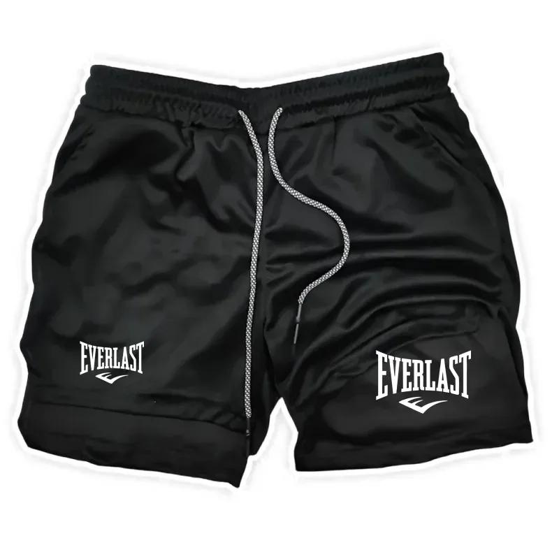 Shorts de course pour hommes 2-en-1, double couche, sportswear, mode, gym, fitness, pantalon court,