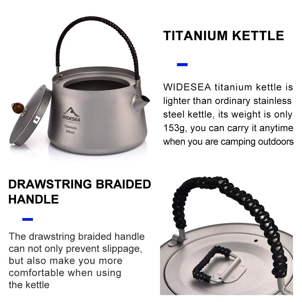 ESEA-Ensemble d'ustensiles de cuisine en titane pour camping, chaudron de tourisme, marmite d'extéri