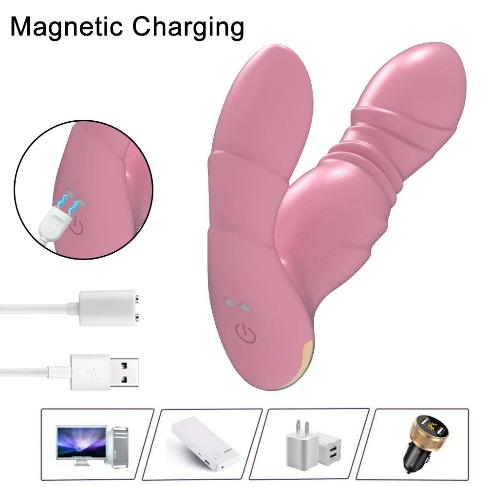 Gode de poussée télécommandé sans fil pour femme, vibromasseur portable, point G, stimulateur de cli