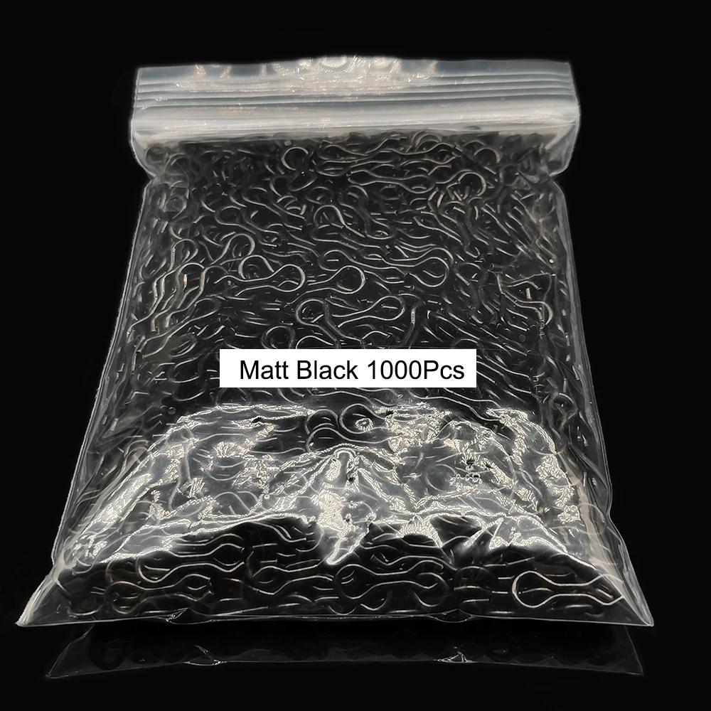 Anneaux Splay pour carpe noir mat, 1000 pièces, boucle pivotante, Leader, yeux plombs, connecteur de