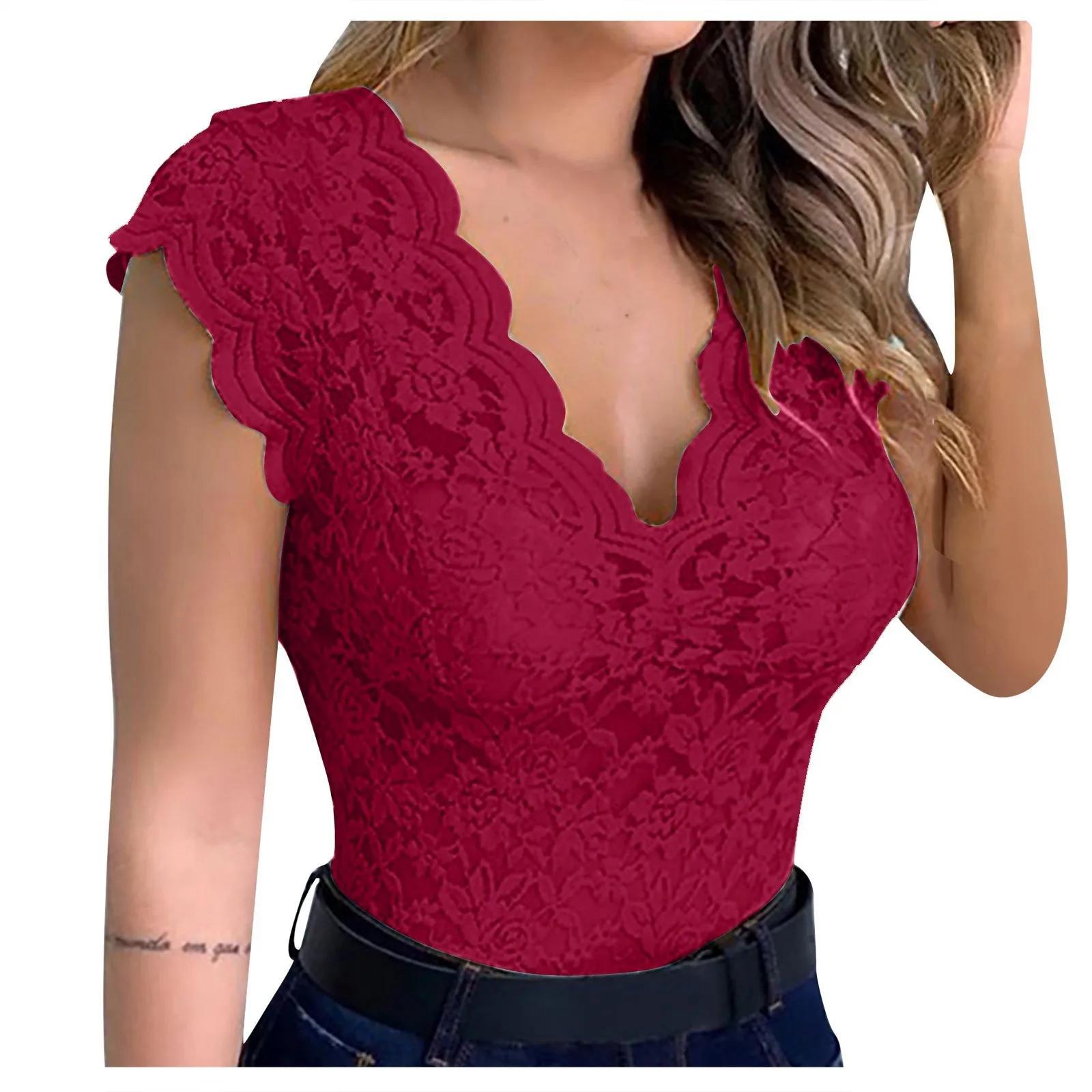 Débardeur Sexy en Dentelle pour Femme, Camisole Col en V, Sous-Vêtements Précieux, Nouvelle Collecti