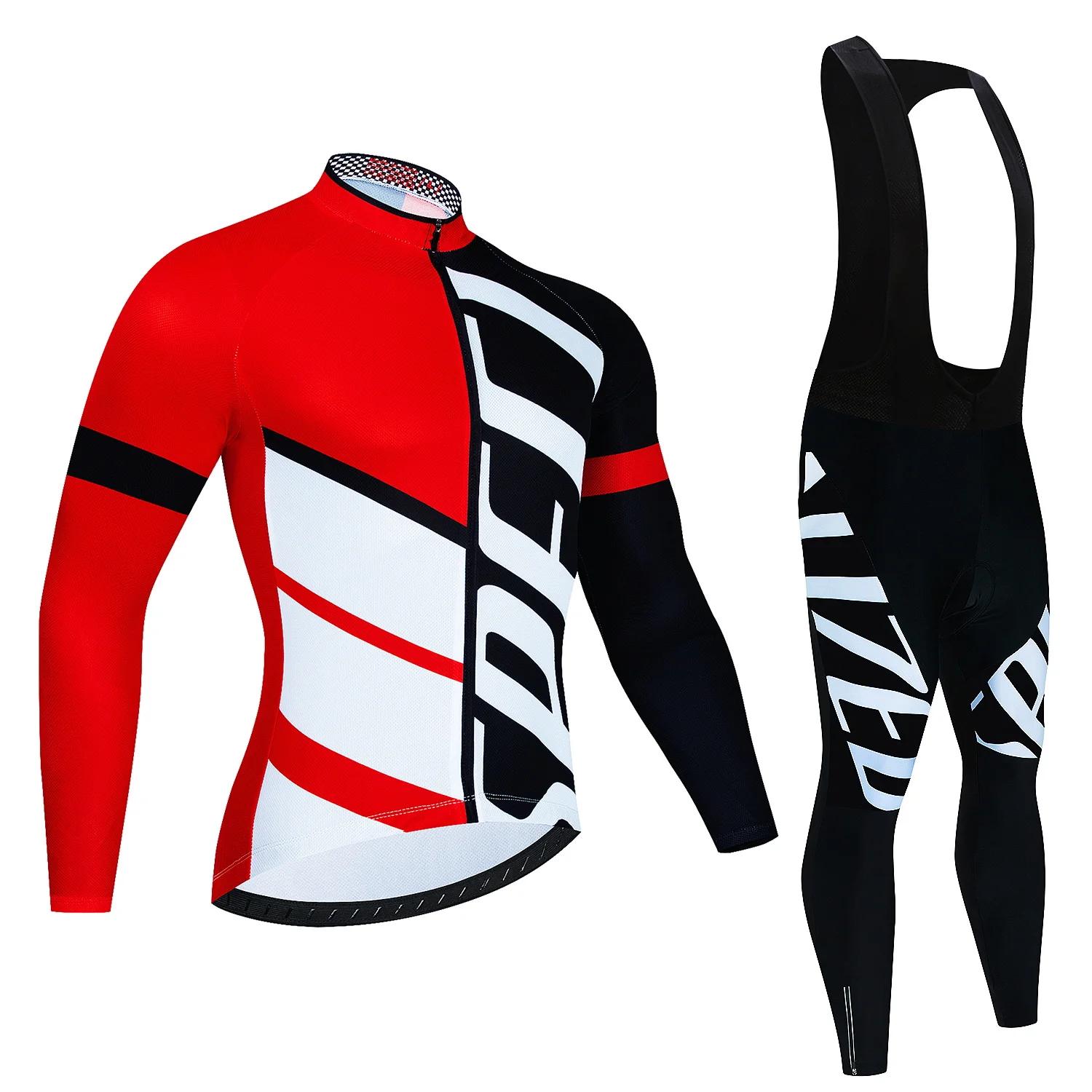 Maillot de cyclisme de l'équipe pour hommes, ensemble Ropa Ciclismo, vêtements de vélo à manches lon