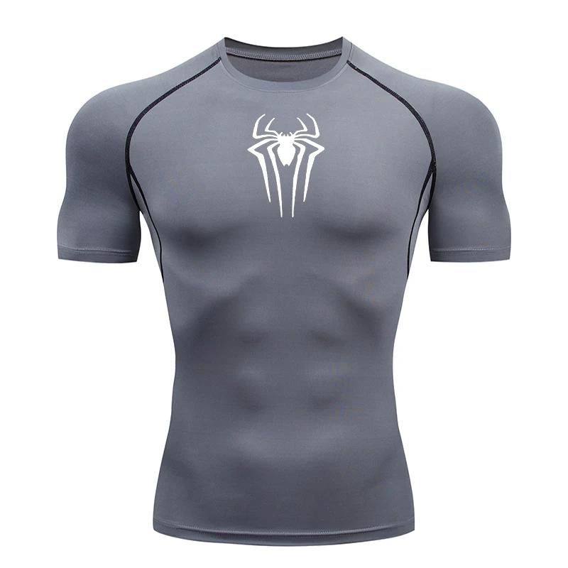 2025 Compression t-shirt hommes à manches courtes Sport t-shirts Fitness course vêtements de Sport h