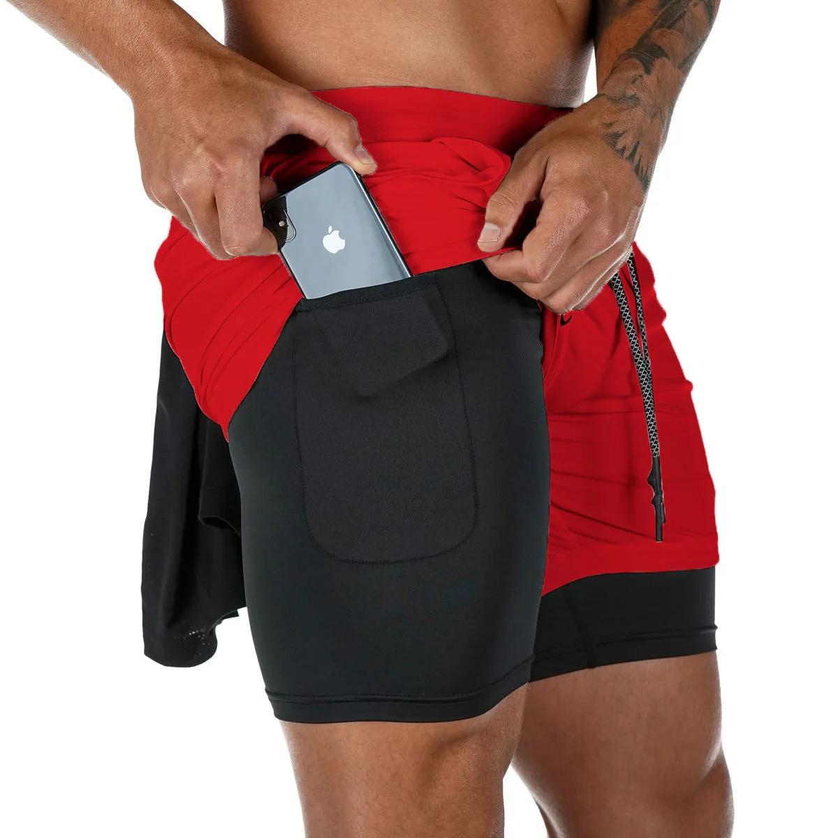 Short multi-poches pour hommes, short de sport, Fitness, décontracté, plage, entraînement, doublé, s