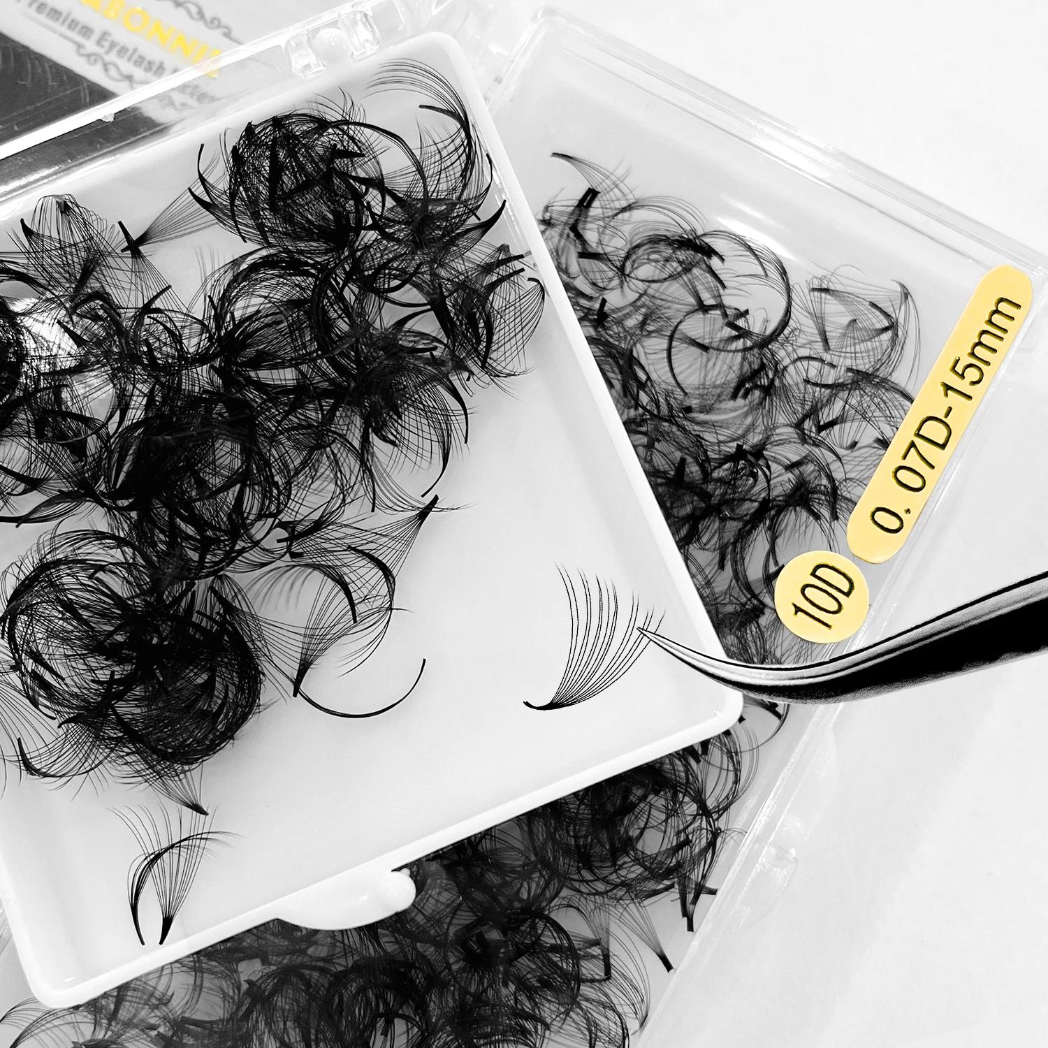 Abonnie 18mm Extensions de cils pré-faits en éventail à base pointue pour volume intense