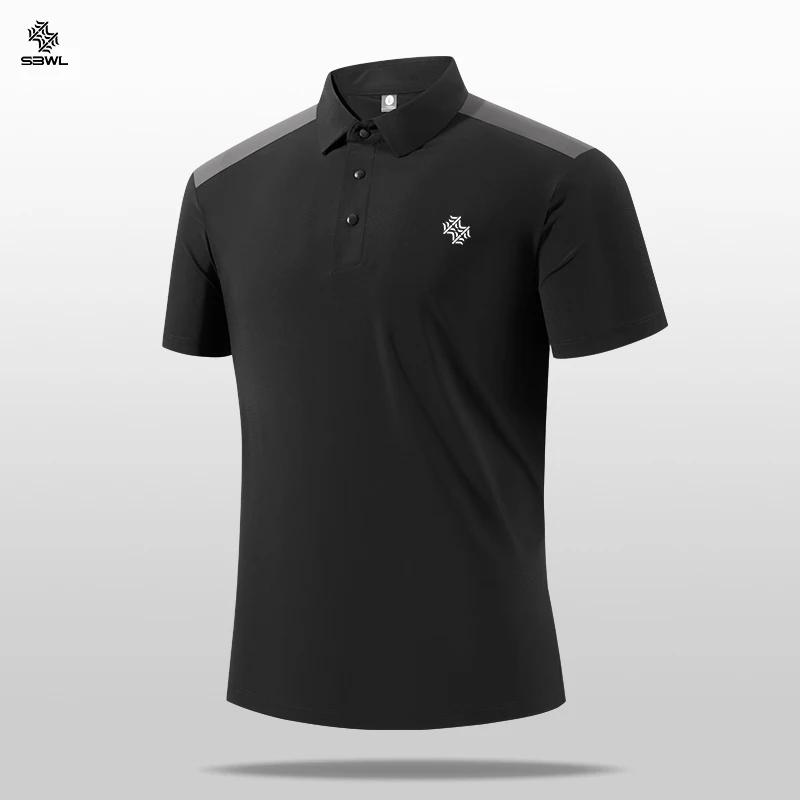 SBWL-Polo à fermeture éclair pour hommes, T-shirt à séchage rapide, Col rabattu, Manches courtes, St