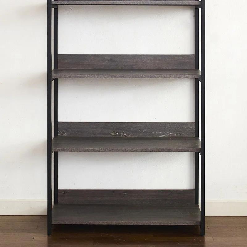 Monica-Placard en bois et métal avec cinq étagères, gris rustique